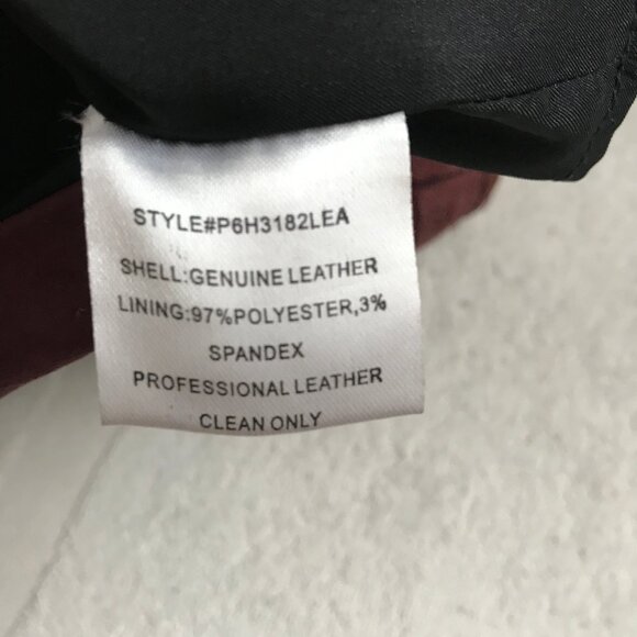 Parker Leather Mini Skirt Burgundy Lace Up Womens 6 - Picture 6 of 9